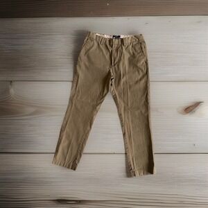 Banana Republic Men's Aiden Fit Chino Pants Tan 33x30 Flat Front Cotton EUC Khak